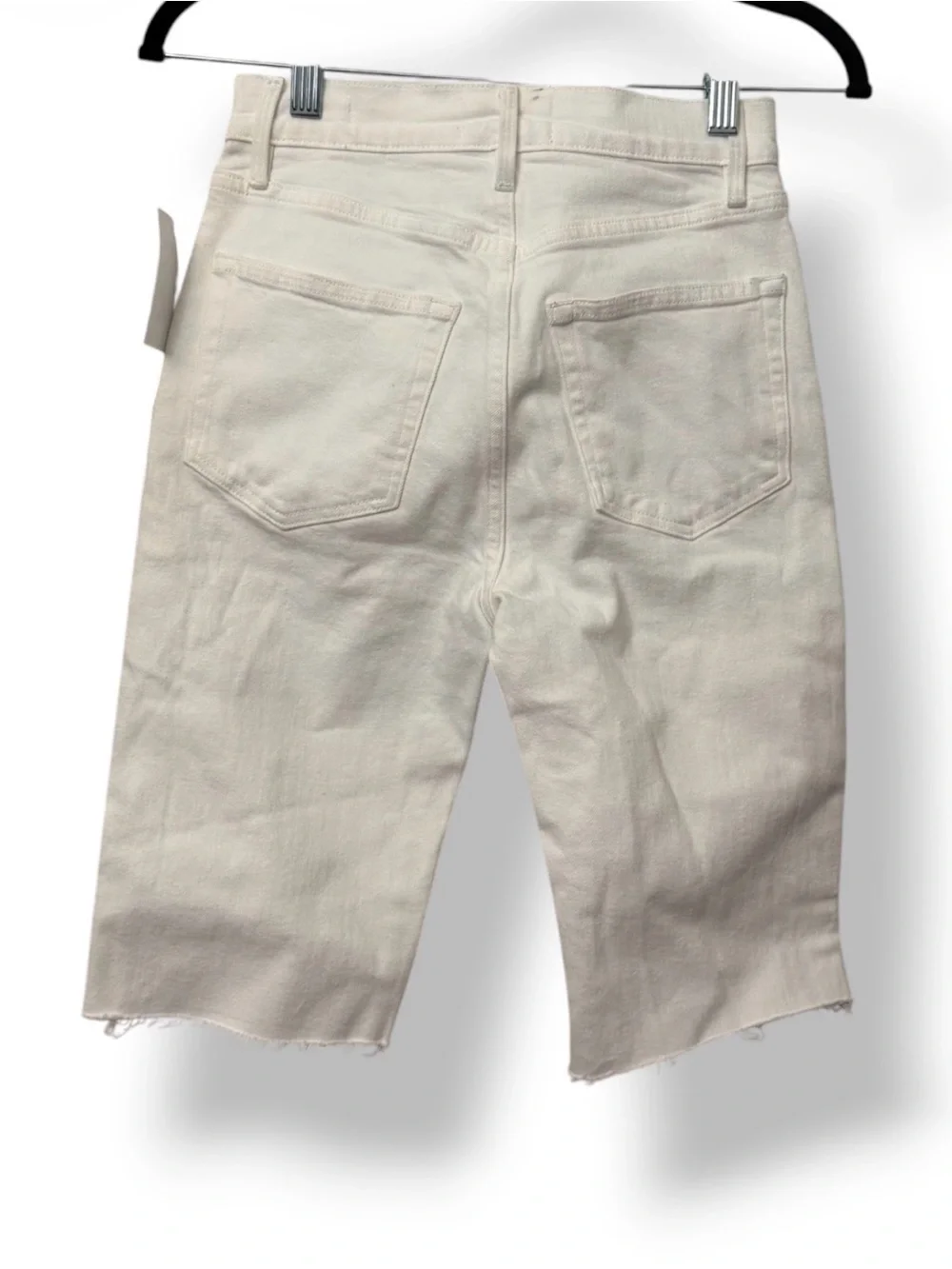 FRAME Le Vintage Bermuda Jean Shorts White